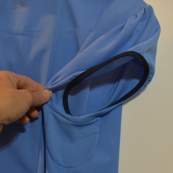 CHAMPION Sport wear 1/4 Short Sleeves Polo Shirt Blue M - Picture 4 of 4